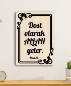 Ayet Yazılı Dekoratif Ahşap Tablo