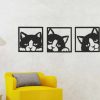 Kedi Figürlü 3'lü Ahşap Tablo