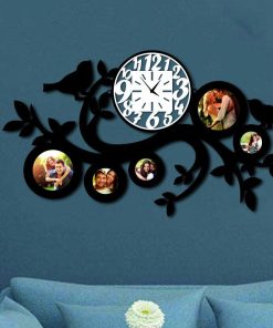Fotoğraf Çerçeveli Dekoratif Ahşap Duvar Saati ve Çerçeve
