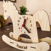 İsme Özel Sallanan At Çocuk Odası Duvar Saati