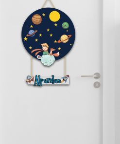 İsme Özel Küçük Prens Baskılı Çocuk Odası Kapı Süsü