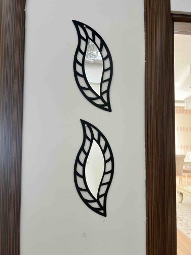 Yaprak Tasarım Aynalı 2'li Duvar Dekoru photo review