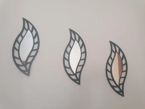 Yaprak Tasarım Aynalı 2'li Duvar Dekoru photo review